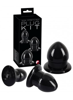 Stretching Plug Kit - anál dildó szett - 3db (fekete)