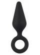 Anal Plug S - fogógyűrűs anál kúp dildó - kicsi (fekete)