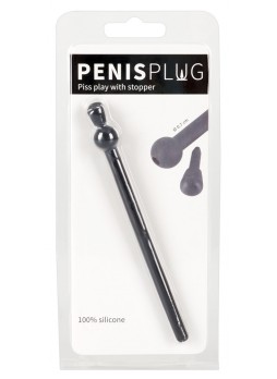 DILATOR - üreges szilikon húgycső dildó - fekete (7mm)