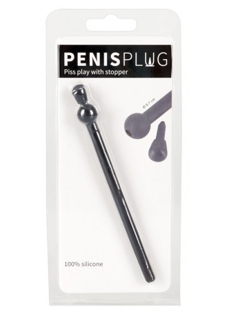DILATOR - üreges szilikon húgycső dildó - fekete (7mm)