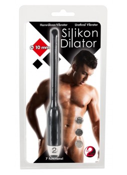 DILATOR - szilikon húgycsővibrátor - fekete (10mm)