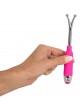 Deluxe csikló stimuláló vibrátor rúd (pink-ezüst)