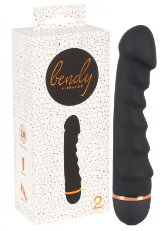 Bendy Ripple - 20 ritmusú, bordás vibrátor (fekete)