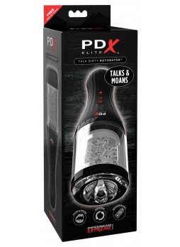 PDX Elite Rotobator - nyögő, forgó műpunci (áttetsző-fekete)