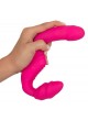 Double2Teaser - tartópánt nélküli felcsatolható vibrátor (pink)