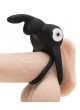 Happyrabbit Cock - vízálló, akkus pénisz- és heregyűrű (fekete)