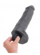 King Cock 11 - élethű spriccelő nagy dildó (30cm) - fekete