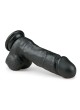 Easytoys - tapadótalpas, herés dildó (17,5cm) - fekete