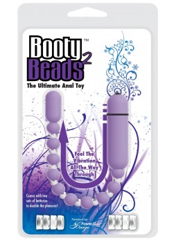 Booty Beads 2 - hajlítható, gyöngyös anál vibrátor (levendula)