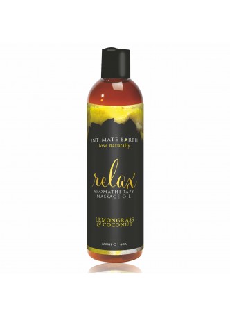 Intimate Earth Relax - nyugtató masszázsolaj - citromfű-kókusz (120ml)